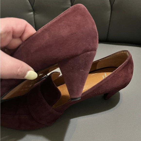 Aquatalia Maroon Suede Heels 11 M - Picture 8 of 8